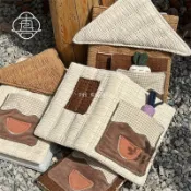 台灣出貨🍀 禮物 童話木屋 原創可愛手工手帳本 布書衣日記A5A6DIY 小卡相簿 手賬本 活頁本 小卡收納冊 相冊