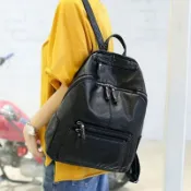vinne百貨家居 真皮軟皮羊皮大容量背包新款簡約百搭學生中年媽媽女旅行後背包雙肩書包
