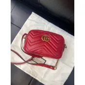 高雄凡賽斯歐洲精品 GUCCI 古馳-Marmont復古金屬雙G LOGO 女款 相機包 單肩包 側背包