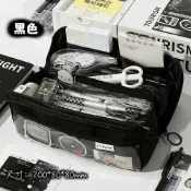 (店+)鉛筆盒高級感雙面多層簡約國中生國小生簡約文具袋大容量筆袋小學生初中生文具盒（筆袋 文具盒 收納袋 化妝包 外出 學生 ）