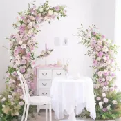 免運🌈統編👍 婚慶牛角拱門花架 氣球拱門架 森系浪漫裝飾 庭院爬藤拱門架 田園風樹枝花架 可定制尺寸拱門 戶外婚慶裝飾架