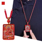 (店+)【MoonDy】項鍊 硃砂項鍊 新中式項鍊 唐卡項鍊 黃財神 吊墜項鍊 本命年 民族風項鍊 彩繪項鍊 穿搭配件