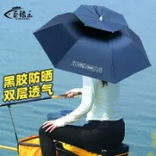 喜挖2店 【喜挖】頭戴式釣魚傘帽頭頂帽子小雨傘帶頭遮陽防曬防暴雨可折疊斗笠