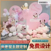 【台灣出貨】兒童生日布置裝飾男女寶寶週嵗百日宴米奇米妮背景墻KT闆氣球裝扮【安心購】