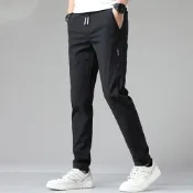 (店+)【D.studio】韓版休閒冰絲直筒長褲運動長褲 長褲男 男裝 褲子男 休閒褲 休閒長褲 運動褲 P277