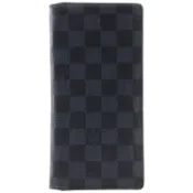 【DOKODEMO】LOUIS VUITTONPortefeuille Brazza 長版皮夾 N62665 Damier Graphite 帆布 2014 黑色 RI2174 開口 男士 [二手]