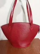 法國製 Louis Vuitton LV EPI Saint Jacques 水波紋 真皮水桶包 托特包 手提包 側背包