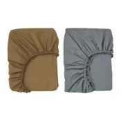 【IKEA 宜家家居】GULDVÄVARE 嬰兒床床包, 深黃色/藍色, 60x120 公分