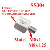 M8外牙轉M5 M6 M8 M10 M12 M16 M20內牙 六角變徑接頭 304不鏽鋼 1/8“ 1/4“ 3/8“