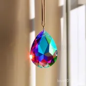 【桃園出貨】太陽捕手七彩水晶玻璃水滴陽光吊墜車內掛件風鈴送衕學生日禮物