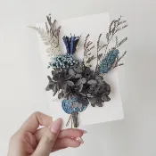 訂製款 藍色乾燥花卡片設計 DIY 手工卡片設計 手作卡片 禮物 情人節禮物 情人節卡片 生日卡片 特製卡片 旅行 封蠟