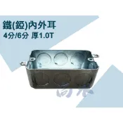 【尚水】含稅 單聯 雙聯 內外耳 鐵盒 (錏BOX) 暗盒 接線盒 預埋盒 出線盒 埋入盒 BOX 4分孔 6分孔