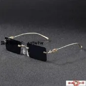 【可開統編】太陽眼鏡 有色鏡片 太陽鏡 眼鏡 薛克羅心太陽眼鏡男無框方形超輕高清防紫外線墨鏡清涼護目眼鏡