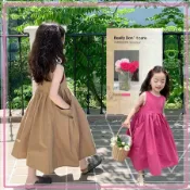 🎀小不點童裝🎀【90-150碼】女童洋裝 無袖連衣裙 洋氣 女童洋氣無袖公主連衣裙 夏季兒童寶寶棉布大裙擺背心裙中長款