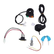 [waroom01] 3 合 1 車把開關帶點火鑰匙拇指油門充電端口套件,適用於電動自行車三輪車摩托車