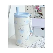 (店+)(JUCURE)兔兔吸管咖啡杯高顏值316保溫杯大容量冰霸汽車杯保冷水杯便攜限時下殺