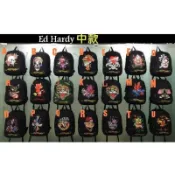 📢可分期 中款❤代購Ed hardy 藝伎骷髏 虎頭 中背包後背包雙層肩背包潮書包