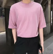 FINDSENSE服飾 FINDSENSE H1 2018 夏季 新款 個性 高端 銀絲針織 閃亮面料 半袖 短袖 T恤 潮男