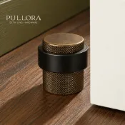 PULLORA 實心黃銅滾花門擋 落地式靜音防撞門碰 門止阻門器 浴室臥室玄關大門門擋
