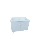 【大巨光】實心人造石水槽 90cm洗衣台 活動式洗衣板(UA-590-K 鋁腳型 天空藍 中國紅 大地綠 岩石灰)