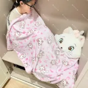 在臺現款💖新品✨二合一毯 ins風可愛卡通動漫少女心瑪麗貓造型車載腰靠車枕抱枕毯子包 抱枕毯 造型毯