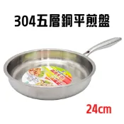 塑膠姊姊采瑄【CiaoYa 304五層鋼平煎盤24cm】平底鍋 炒鍋 煎鍋 不鏽鋼鍋子 不沾鍋 不鏽鋼鍋 不鏽鋼 廚具