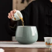 水盂 水方 建方 筆洗 茶渣桶 廢水盂 具配件廢水缸 茶渣缸茶渣缸桌面仿古铜家用超大号茶洗茶洗陶瓷水盂废水桶配件茶水缸