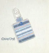 唯小伊手作＊緹花拼色藍條紋＊平安符袋/護身符袋/香火袋＊可愛＊客製
