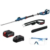 【BOSCH 博世】18V無刷鋰電高枝籬笆剪/樹籬剪《4.0Ah電池+8A快充組》GHE 18V-50 TP(再送3M安全護目鏡)