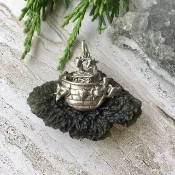 挪亞方舟 / 大顆粒天然捷克隕石銀墜 / 12g