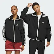 ADIDAS ORIGINALS 愛迪達 阿迪達斯 三葉草 寬鬆 籃球夾克 男女休閒外套-黑色 Shell Jacket-JD5197