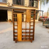 生活軌道 【侘寂風實木】博古架 展示架 置物架 收納櫃 實木傢俱 風化木 原木展示櫃 茶室收納 民宿擺設 日式禪風 自然紋理 手工感設計