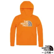 【北臉 The North Face】童 胸前LOGO印花連帽大學T 休閒上衣 帽T 機能性運動衫 橙色_7WPP
