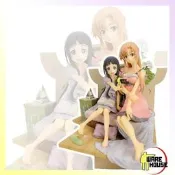 ￥儲藏室￥港版刀劍神域首辦SAO桐人亞絲娜結衣母女場景18PVC公仔磨形頑程品非壽屋150703路添