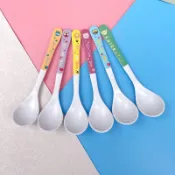 可愛卡通竹纖維兒童碗勺套裝輔食寶寶雙耳碗幼兒孩子吃飯湯碗餐碗GX0A