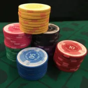 德州撲剋陶瓷籌碼套裝專業高端poker棊牌室牌幣43mm有無麵值定製