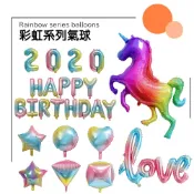 ☆夢幻彩虹色☆彩虹漸層鋁箔氣球 生日派對 生日慶生 氣球生日 拍攝道具 數字氣球英文氣球 獨角獸