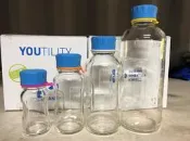 100% 德國製  YOUTILITY 玻璃瓶/血清瓶/環保水瓶/運動水壺 ( 耐熱耐酸,檸檬水,鮮奶,茶飲)