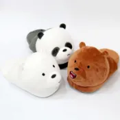 部分現貨🐻3款/We bare bears 熊熊遇見你 立體造型絨毛室內拖鞋