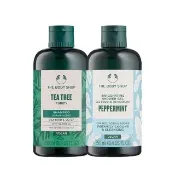 【THE BODY SHOP 美體小舖】夏日沁涼沐浴組(茶樹洗髮精250ML +薄荷沐浴膠250ML)