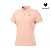  【LE COQ SPORTIF 法國公雞】休閒基礎短袖POLO衫-女款-淺蜜桃橘色-LWT22842