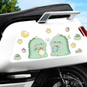 🛵車貼樂園 電動車貼紙 小恐龍可愛卡通裝飾貼畵 摩託車劃痕遮擋 機車貼紙 車貼 造型貼紙 改裝塗裝 裝飾貼紙 車身貼紙