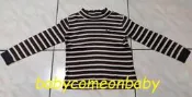 嬰幼用品 長袖 T恤 內搭 保暖 HANG TEN Kids 棕色 條紋 SIZE 6-7