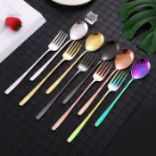 304 Stainless Steel Fork Spoon Long Handle High Value Fruit