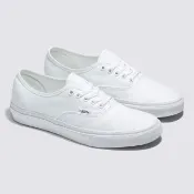 【VANS】官方旗艦 Authentic 全白色滑板鞋/休閒鞋/帆布 小白鞋