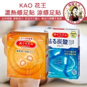 【花王 KAO】美舒律 蒸氣溫熱感足貼 涼感足貼 6枚裝【理緒太太】日本原裝 小腿貼 腳布貼 貼布 涼感貼 溫感足貼