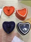 Staub 橘色藍色愛心烤盅 10公分 x2