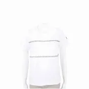 【MONCLER】皮革編織金屬鍊白色簍空設計款T恤(短袖 上衣)
