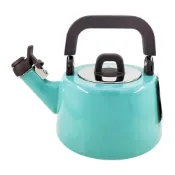 (店+)Vintage+。復古家。日本製 Cookvessel Fika 。藍綠色 琺瑯 笛音壺 水壺 茶壺 (2.1L/特價)