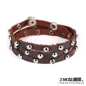 Z.MO鈦鋼屋 中性手環 合金皮革手環 鉚釘手環 原住民風格 復古手環 皮手環 單條價 【CKAL1045】